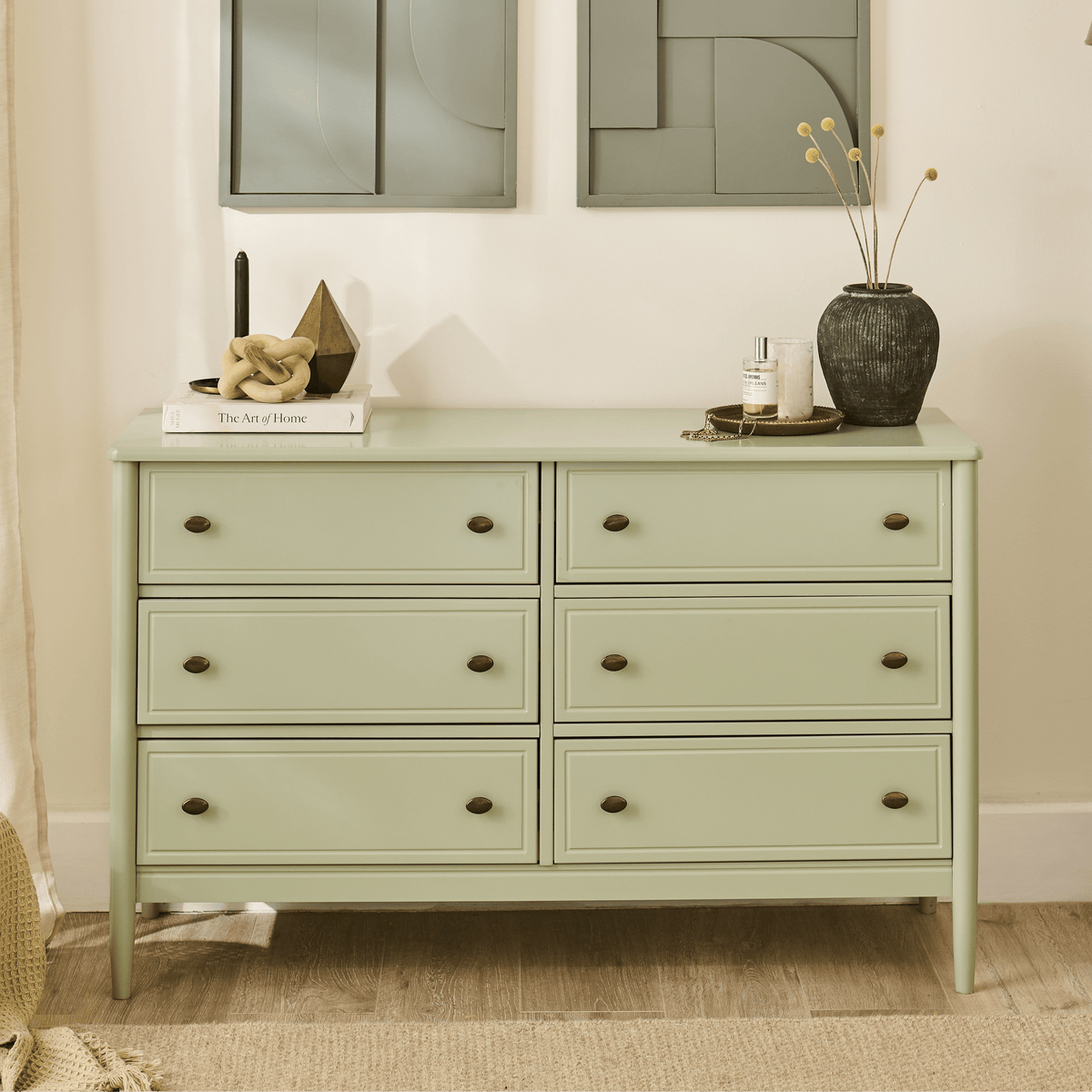 Aubrey 6 Drawer Chest of Drawers - Pistachio Green