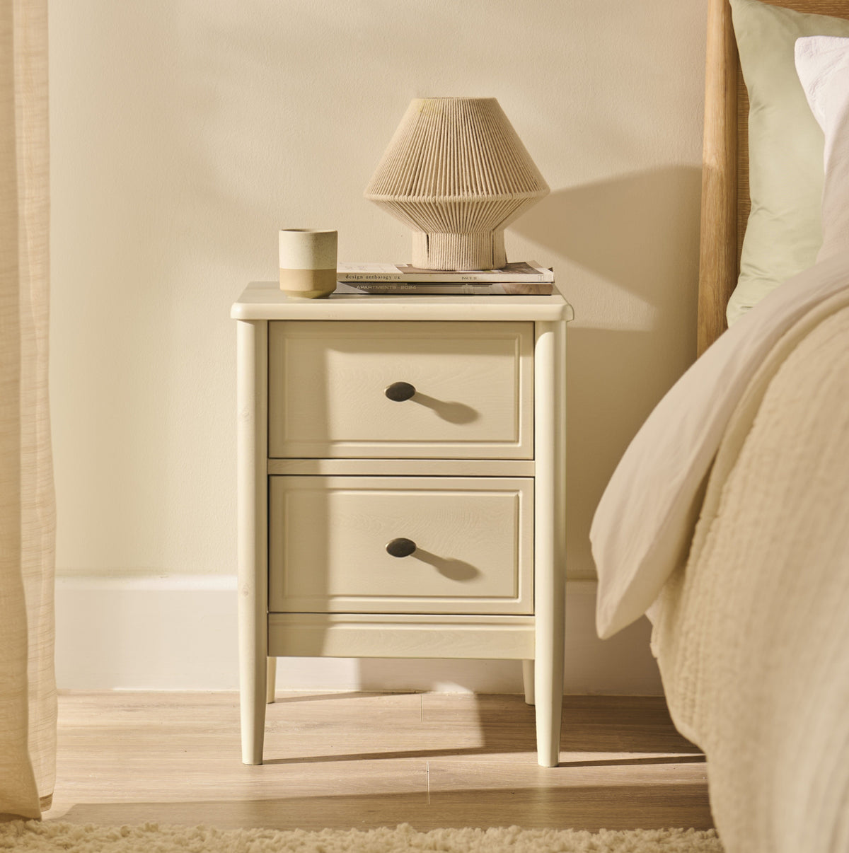 Aubrey Driftwood 2 Drawer Bedside Table - Laura James