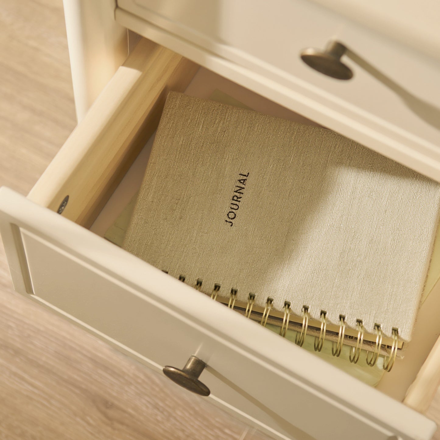 Aubrey Driftwood 2 Drawer Bedside Table - Laura James