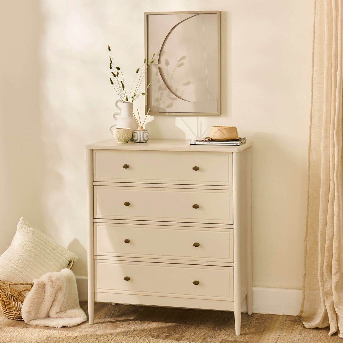 Aubrey 4 Drawer Chest of Drawers - Driftwood - Laura James