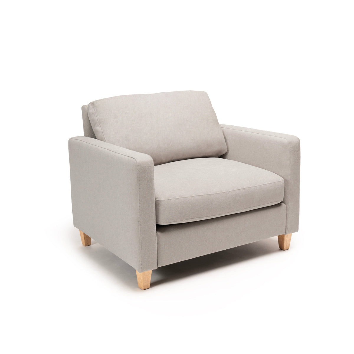 Ava Soft Beige Armchair - Pale Oak Legs - Laura James