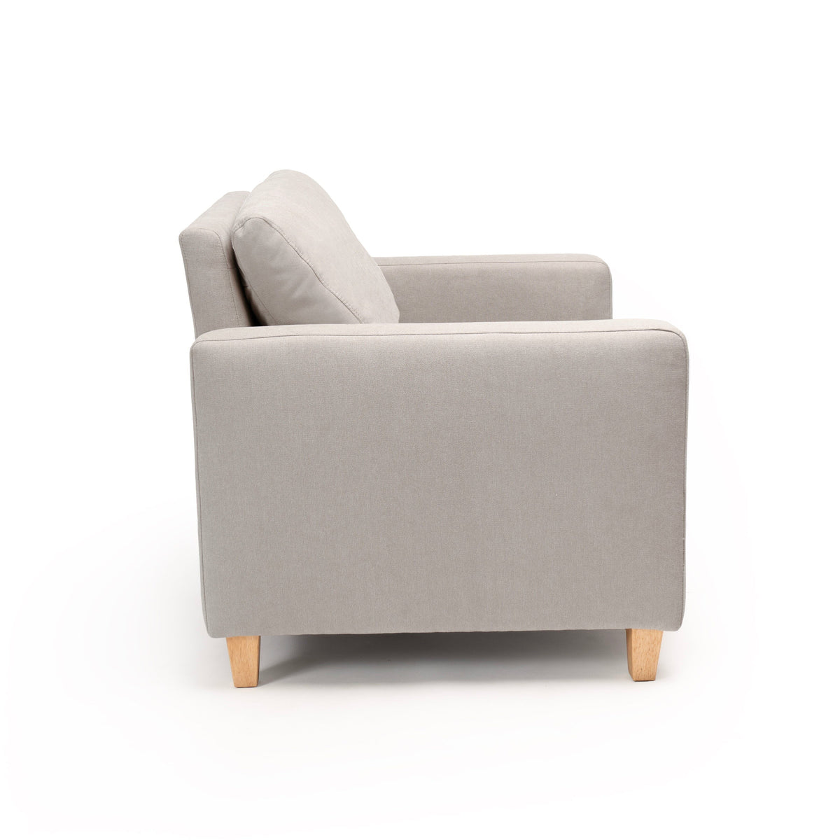 Ava Soft Beige Armchair - Pale Oak Legs - Laura James