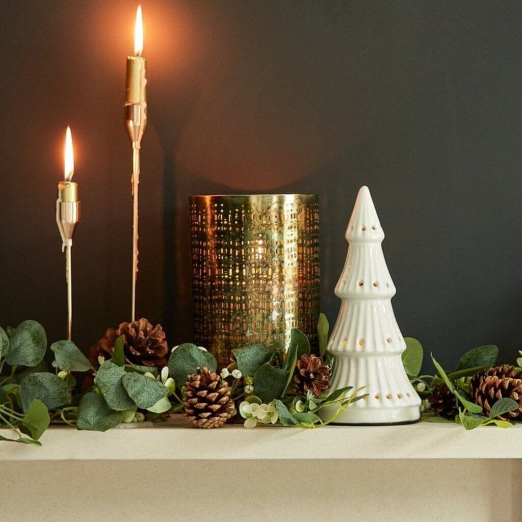 Bergen Ceramic LED Light Up Tree - White - Laura James