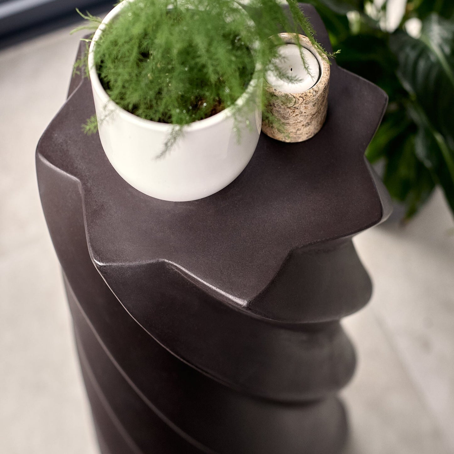 Bianca Concrete Side Table - Black - Laura James
