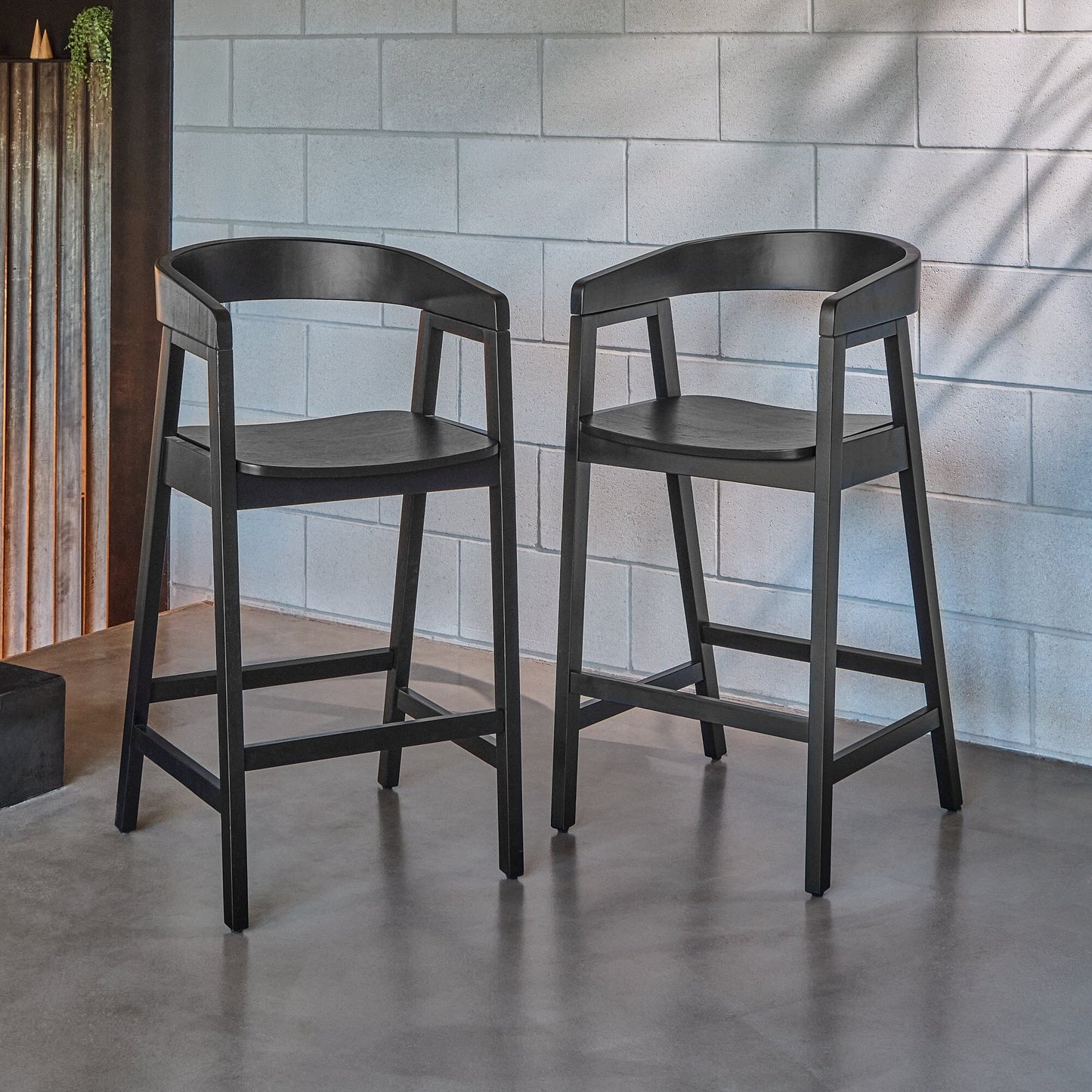 Ella Black Oak Bar Stool - Laura James