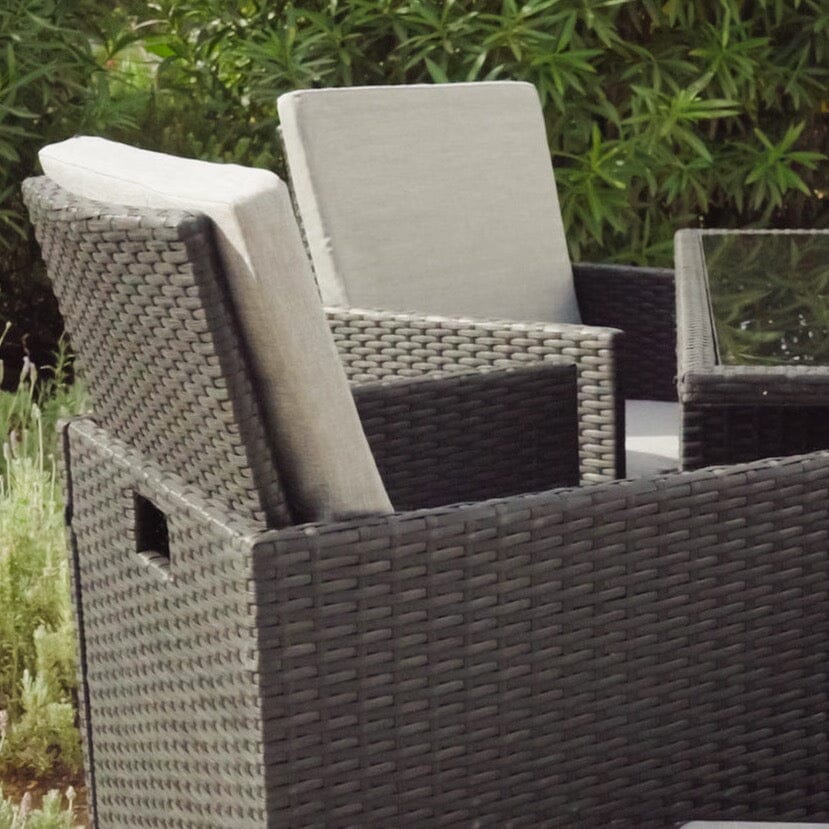 8 Seater Rattan Cube Outdoor Dining Set - Black Weave - Laura James
