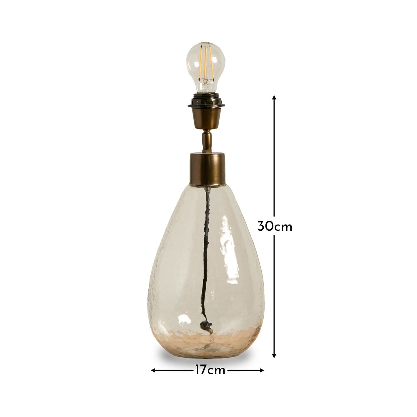 Breamore 30cm Clear Glass Lamp Base - Laura James