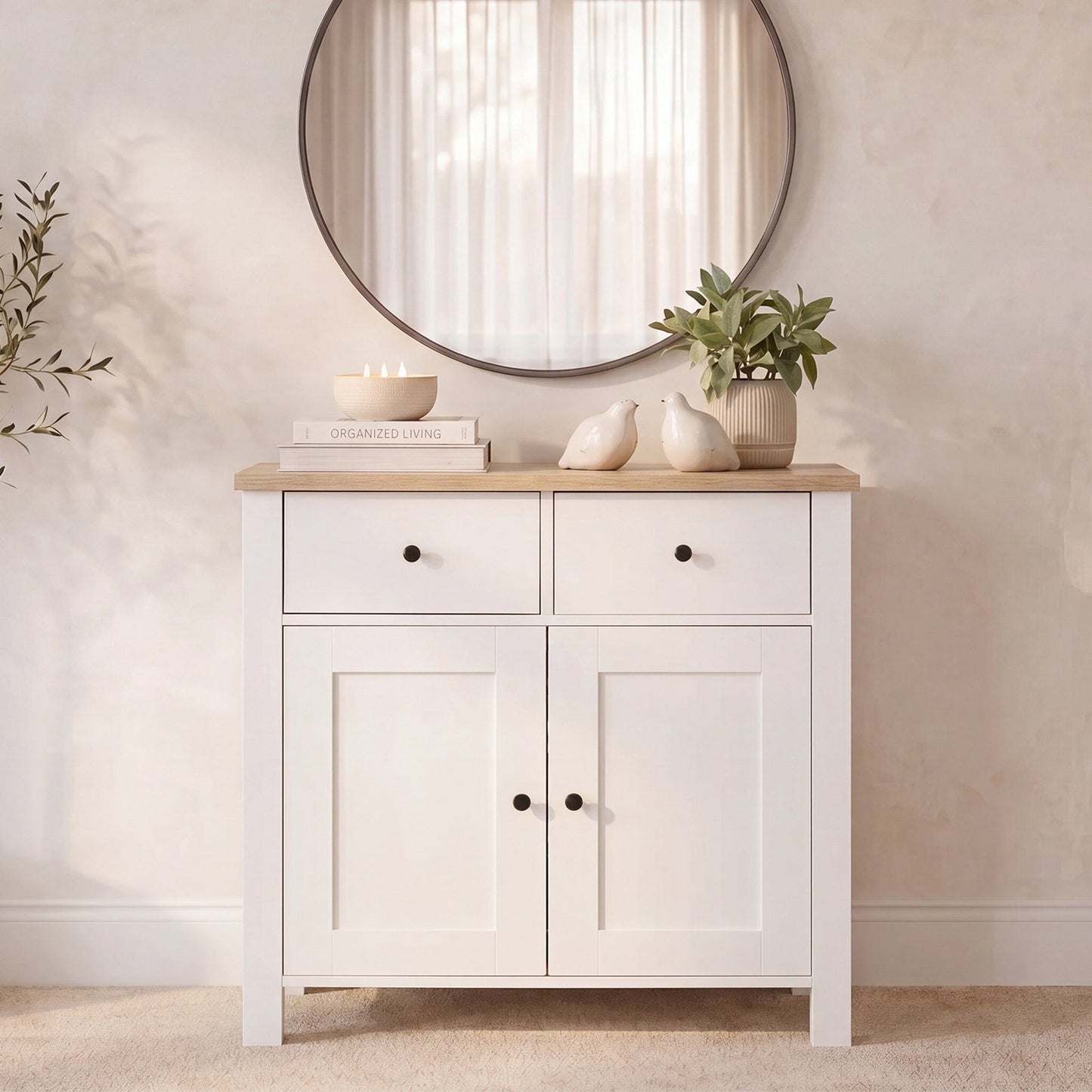 Bampton 2 Door Sideboard - Alabaster White - Laura James