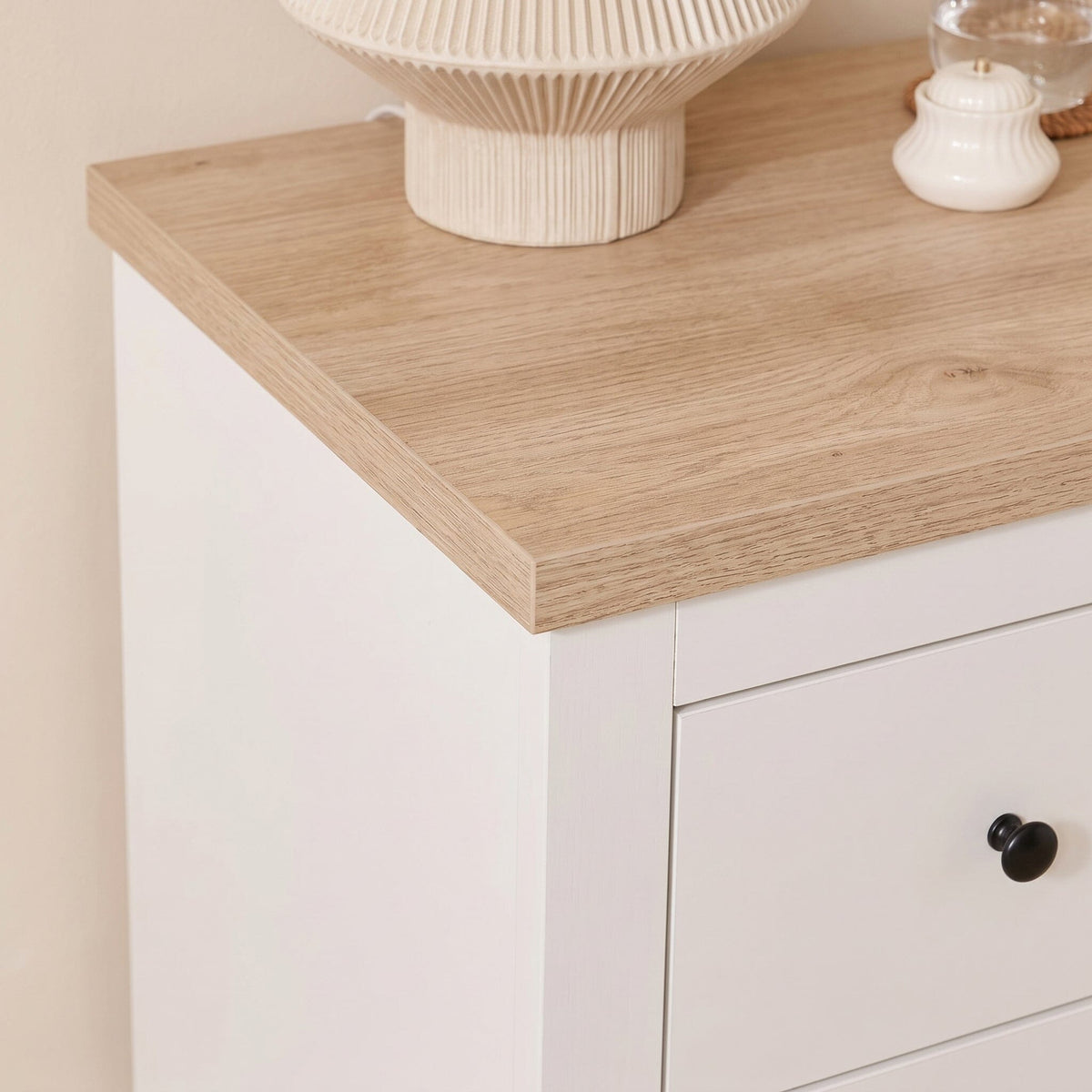 Bampton White Dressing Table with Drawers - Laura James
