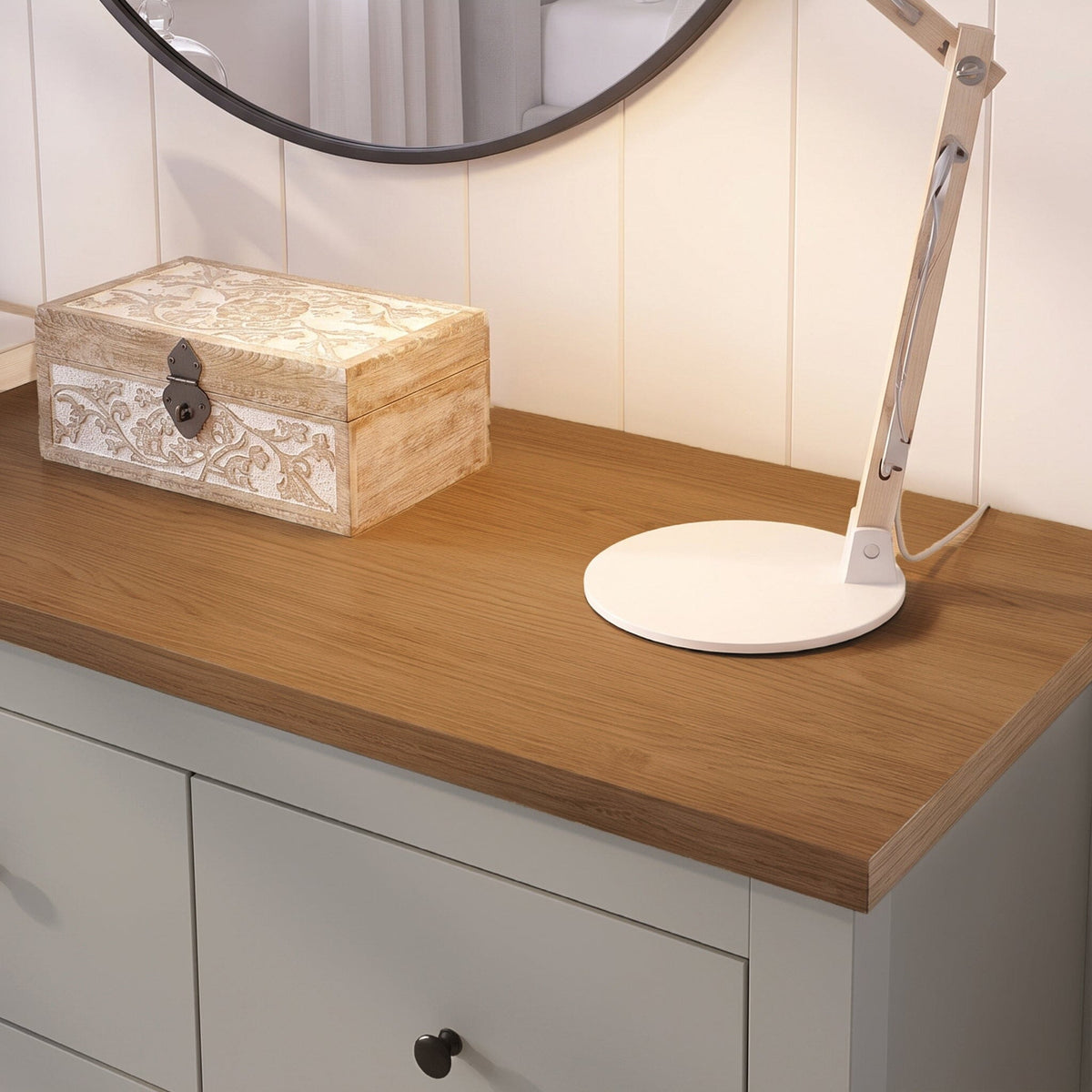 Bampton 7 Drawer Chest of Drawers - Stone Grey - Laura James