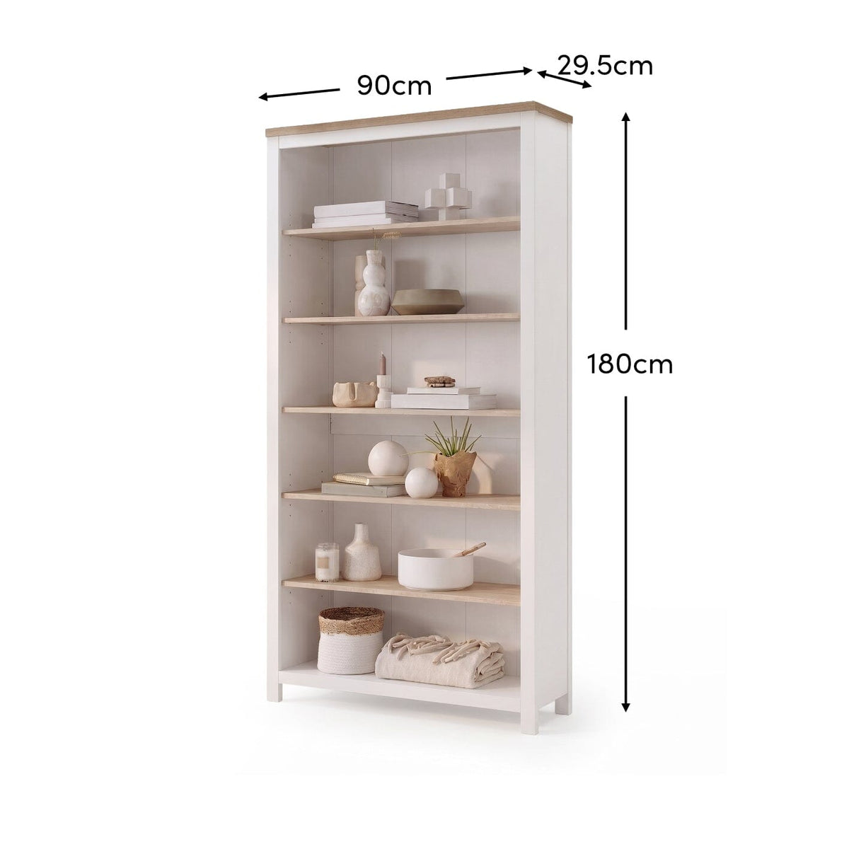 Bampton White Tall Bookcase - Laura James