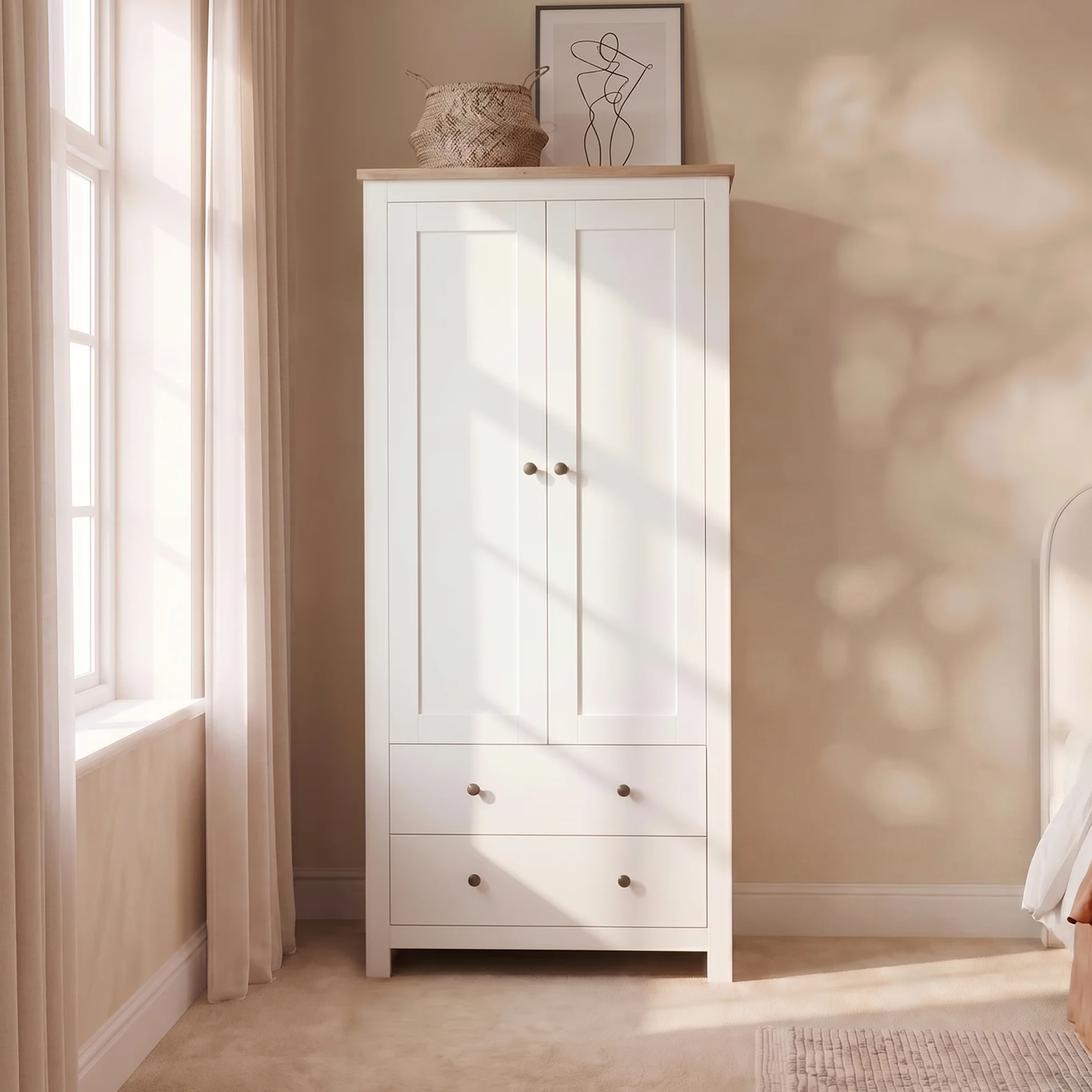Bampton Double Wardrobe - Alabaster White - Laura James