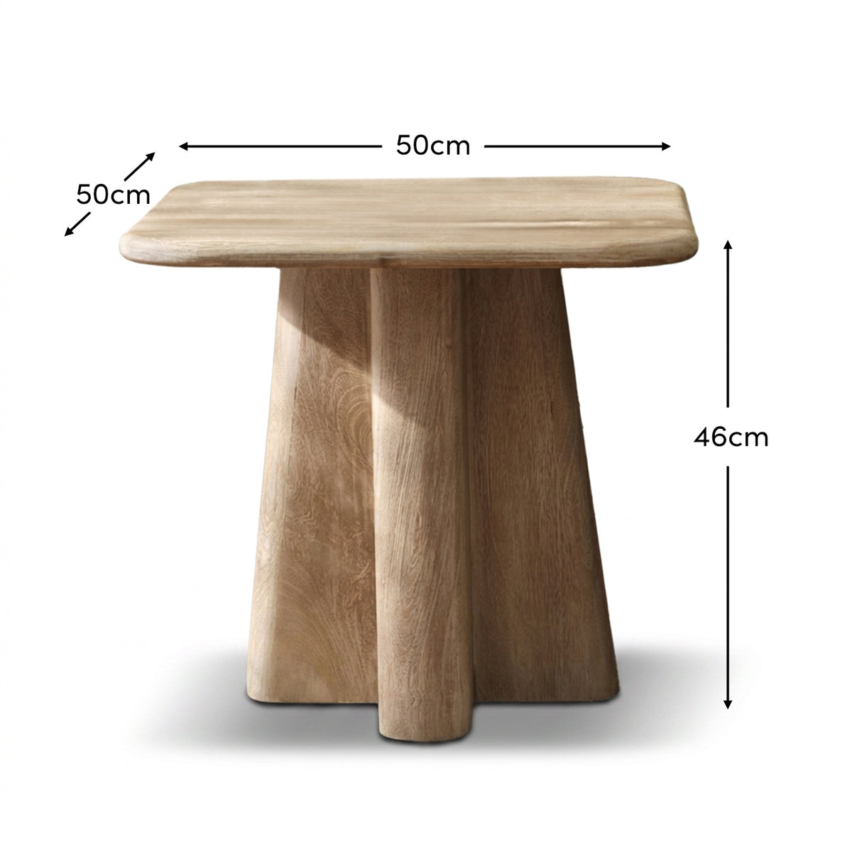 Bastian 50cm Square Side Table - Limewash - Laura James