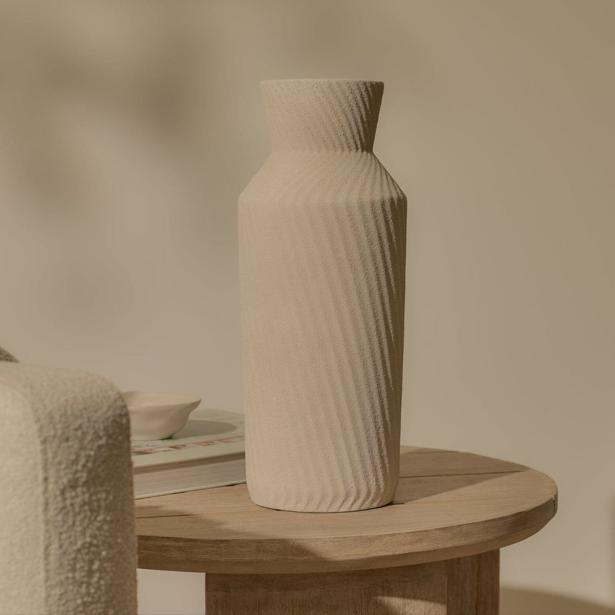 Bayswater 35cm Ceramic Vase - Beige - Laura James