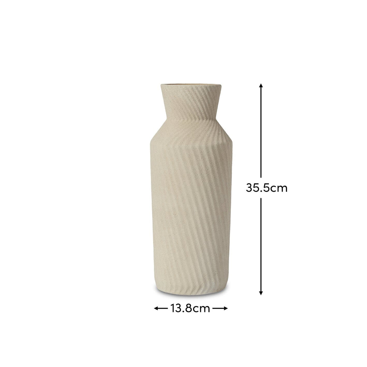 Bayswater 35cm Ceramic Vase - Beige - Laura James