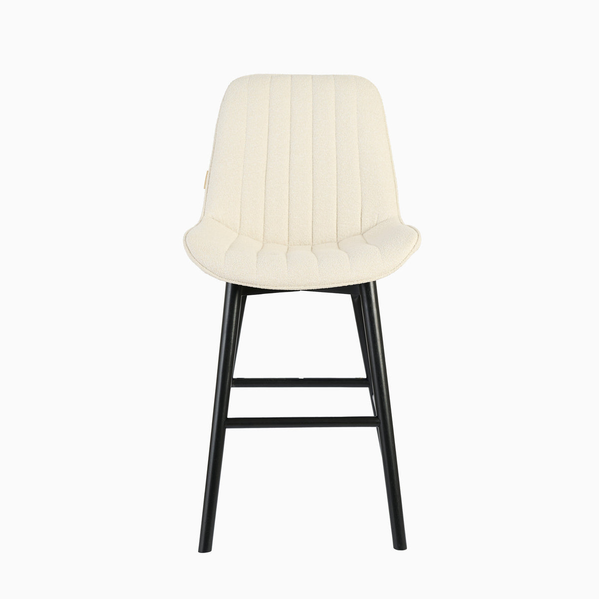 Bella Light Beige Boucle Bar Stool - Black Oak Legs - Laura James