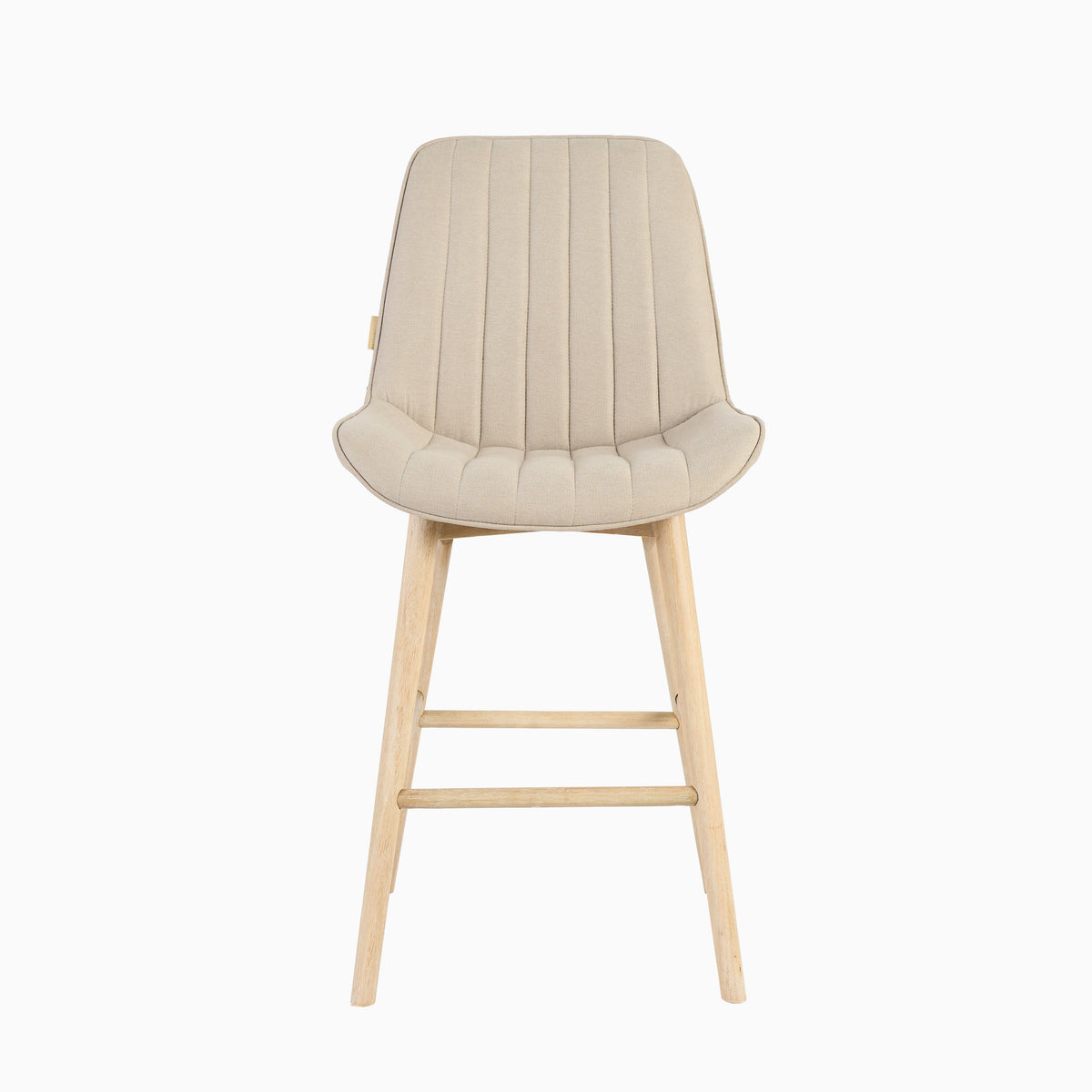 Bella Soft Beige Bar Stool - Whitewash Legs - Laura James
