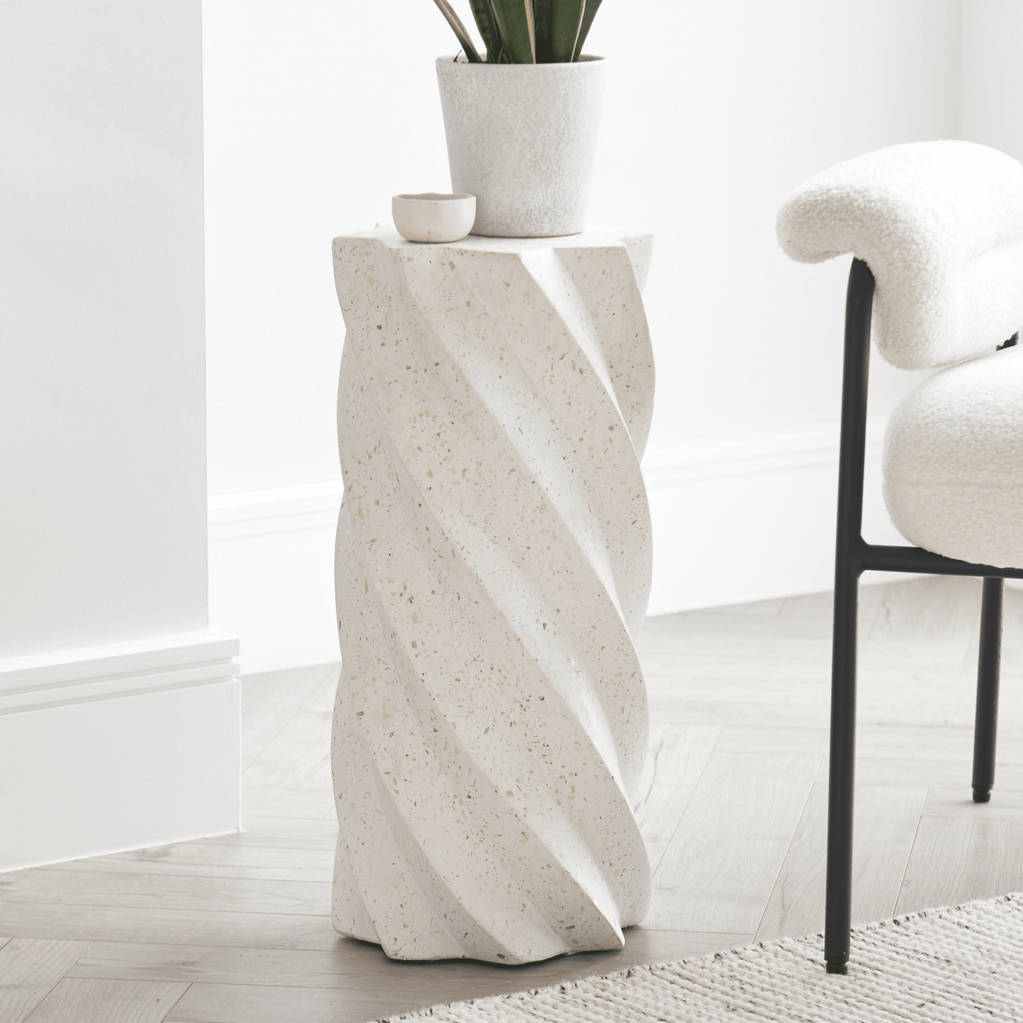 Bianca Pearl Terrazzo Concrete Side Table - Laura James