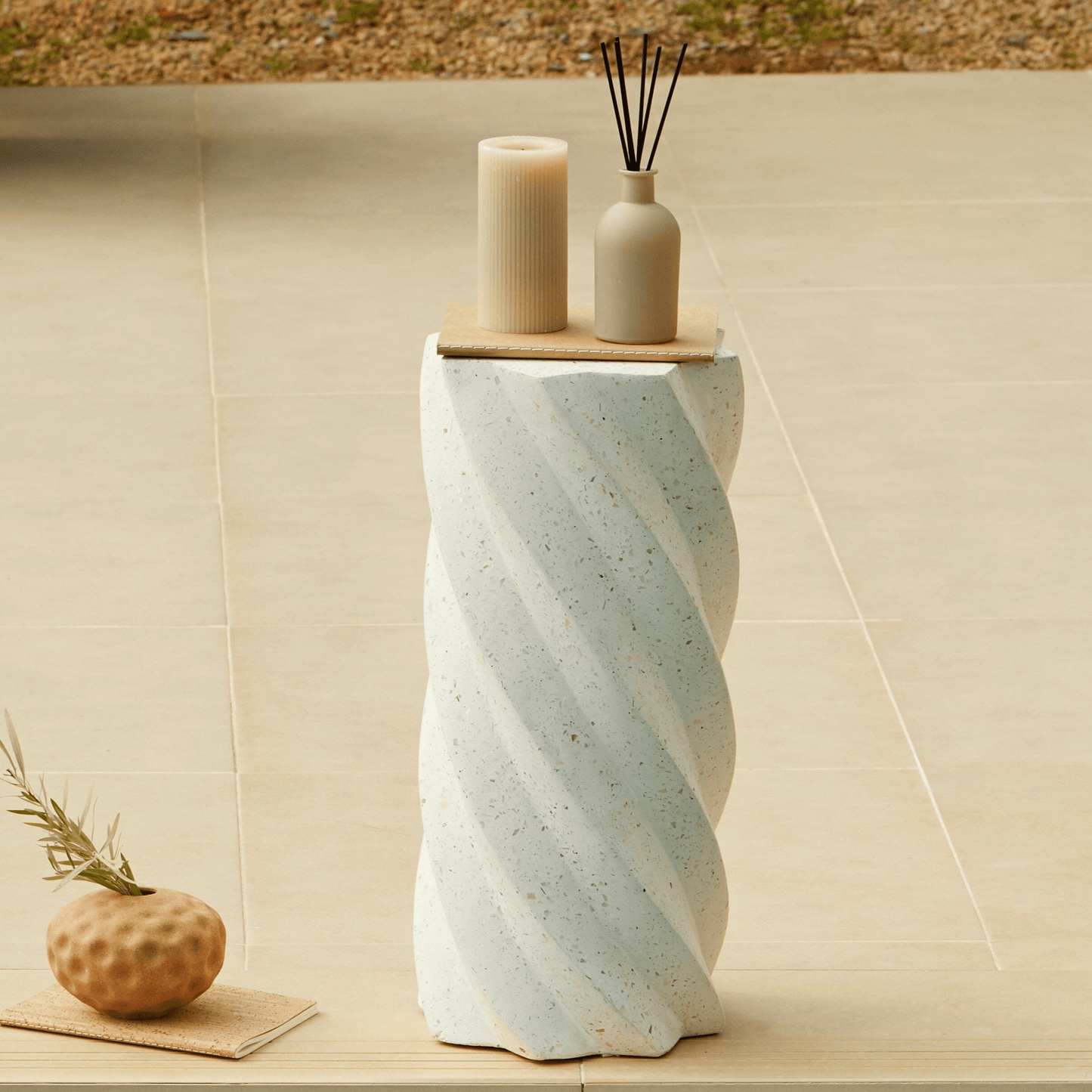 Bianca Concrete Garden Side Table - Pearl Terrazzo
- Laura James