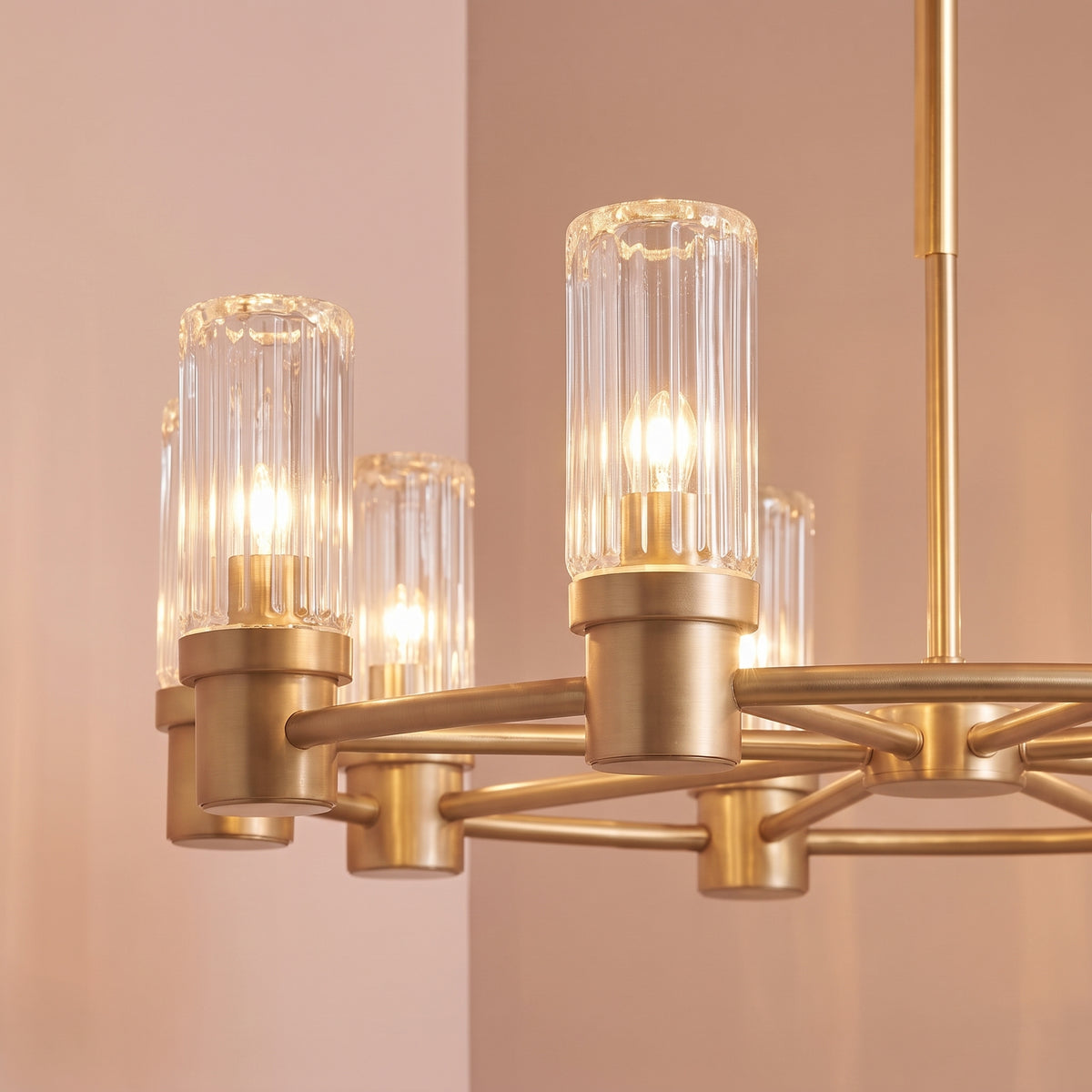 Boscastle 55cm 9 Bulb Round Chandelier - Heirloom Brass