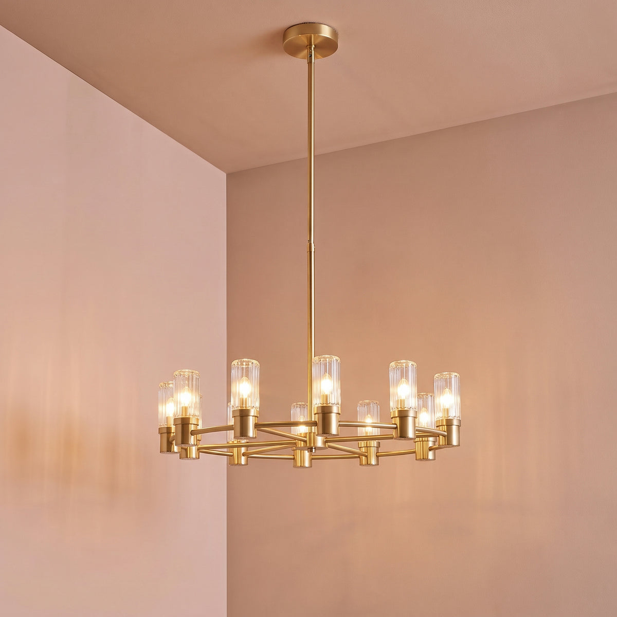 Boscastle 70cm 11 Bulb Round Chandelier - Heirloom Brass