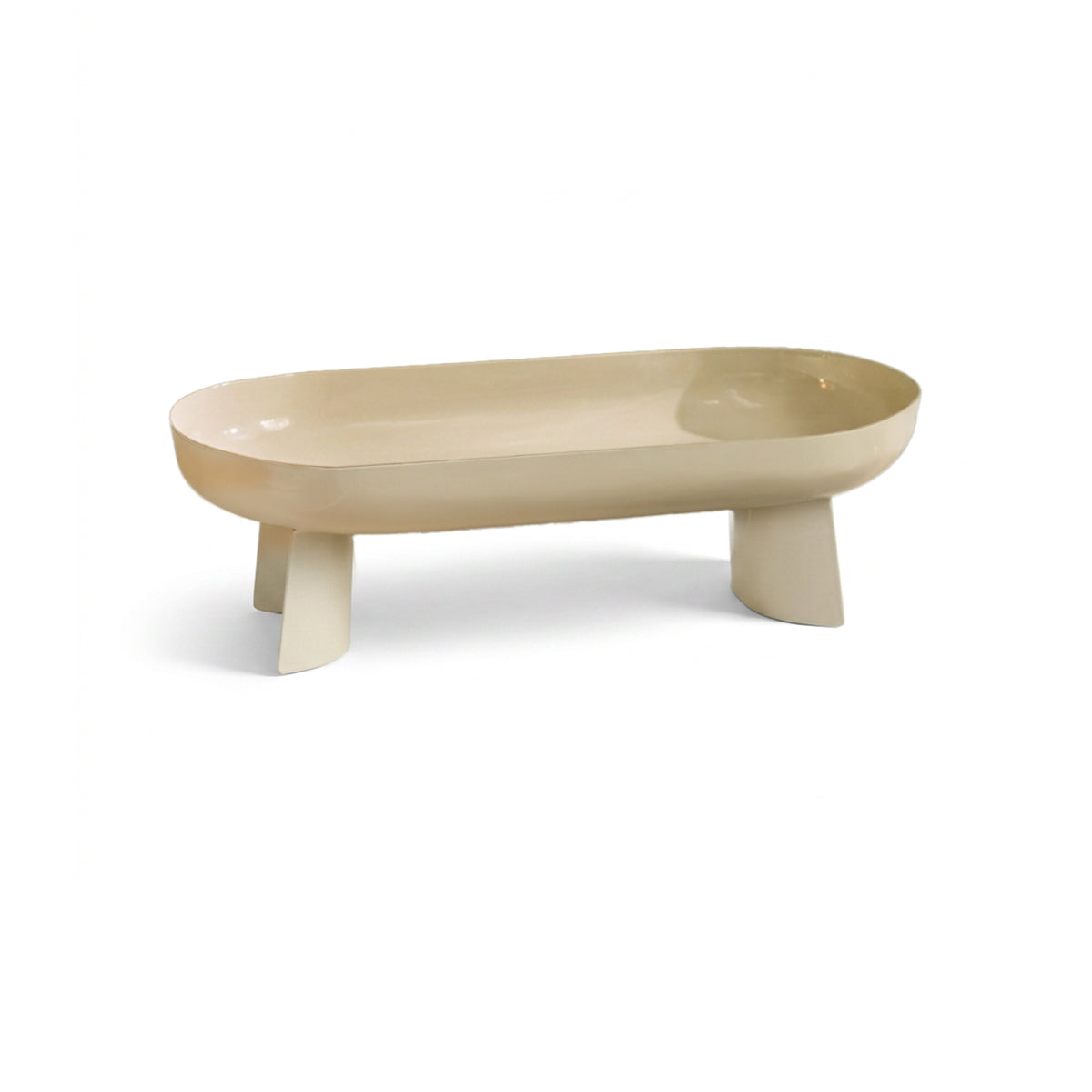 Boswell 32cm Footed Trays - Set of 2 - Oatmeal Metal