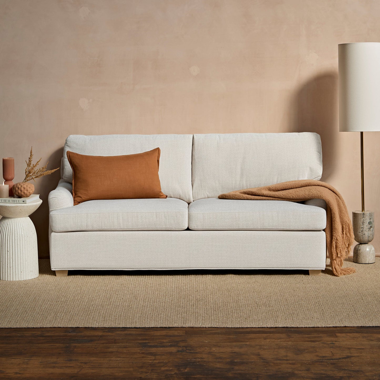Brea Double Sofa Bed - Oyster White - Laura James