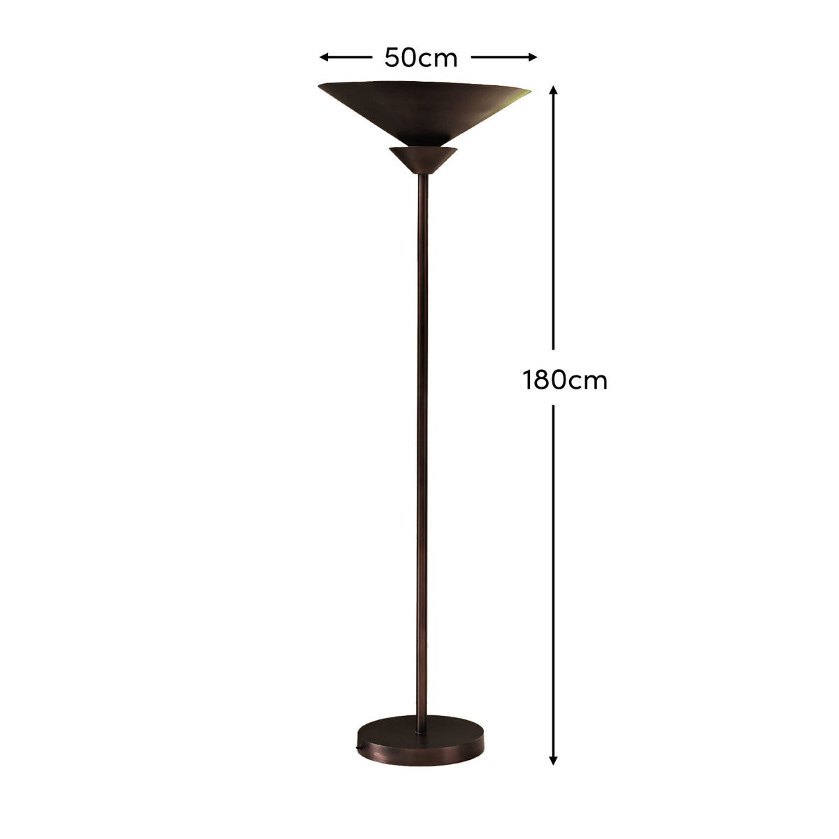 Brockhill 180cm Metal Floor Lamp - Midnight Bronze