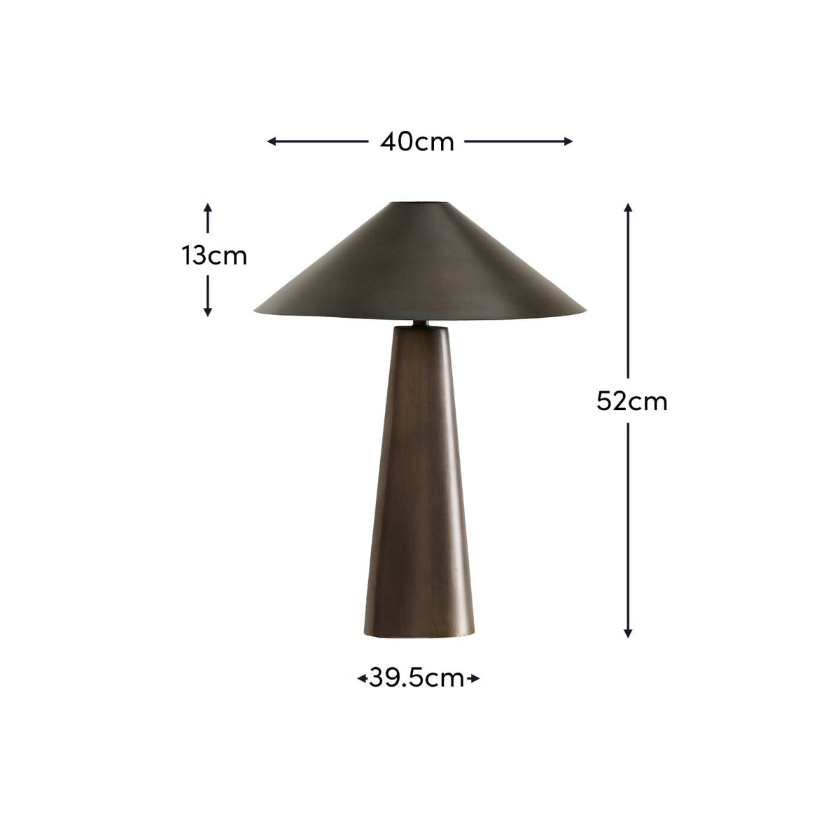 Brockhill 51cm Metal Table Lamp - Bronze - Laura James