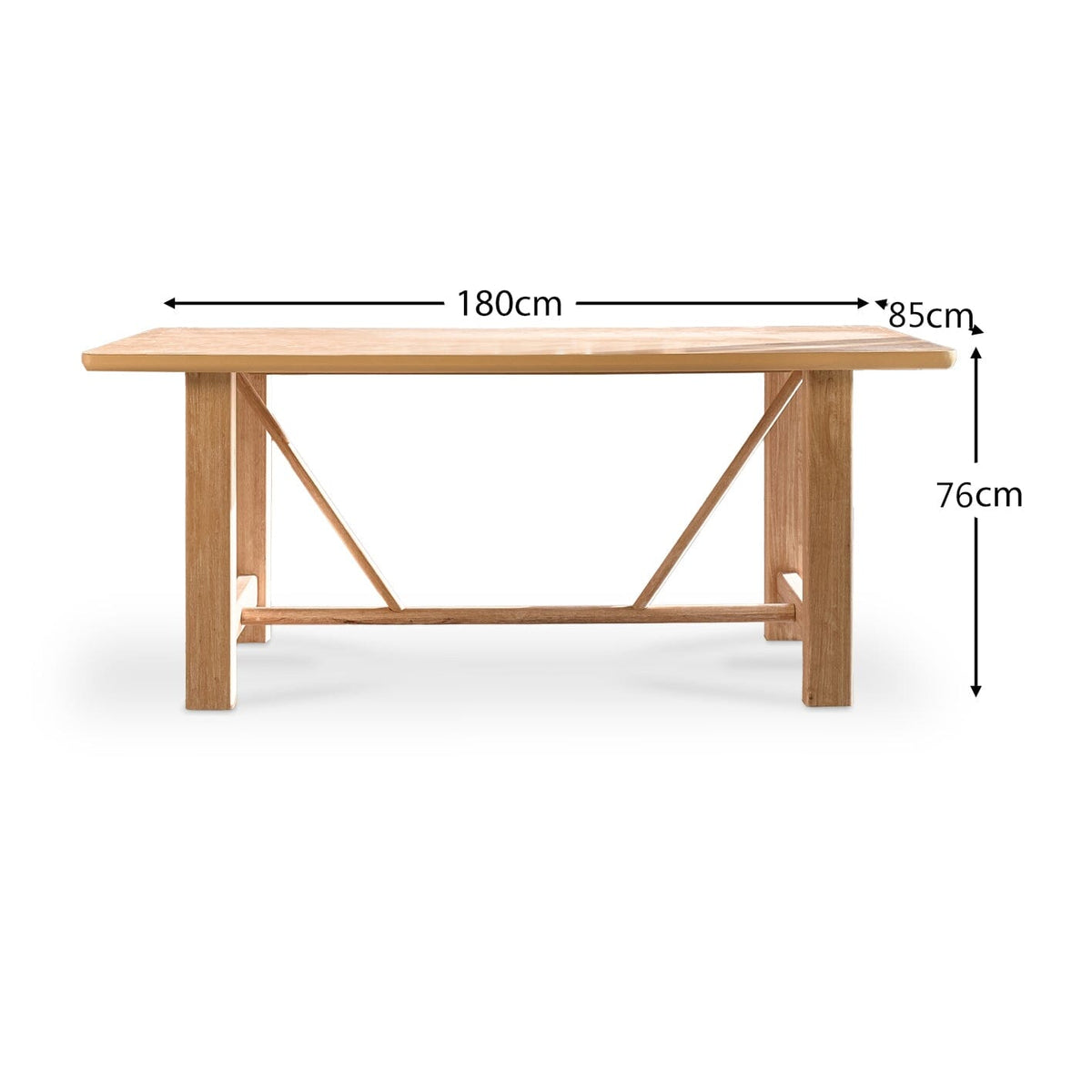 Carter Wooden Dining Table - Whitewash Oak - Laura James