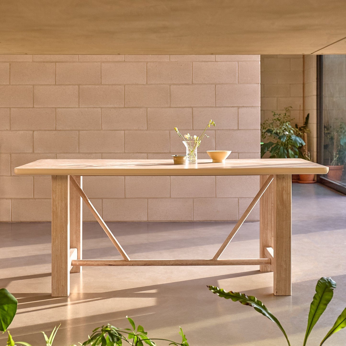 Carter Wooden Dining Table - Whitewash Oak - Laura James