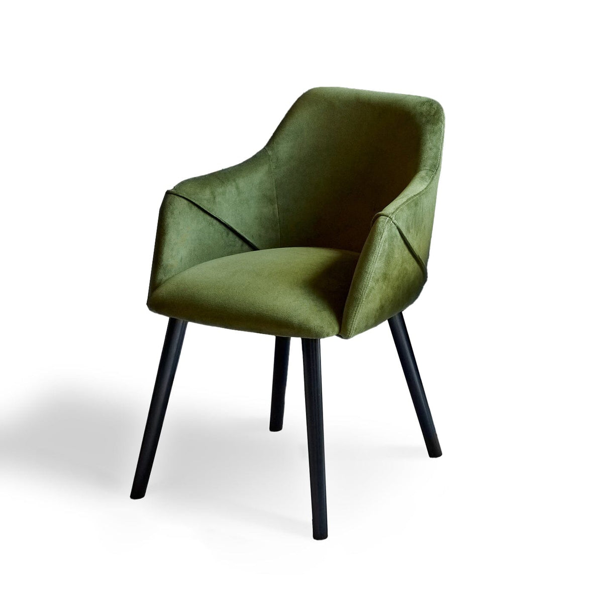 Freya Fern Green Carver Chairs with Black Legs - Laura James