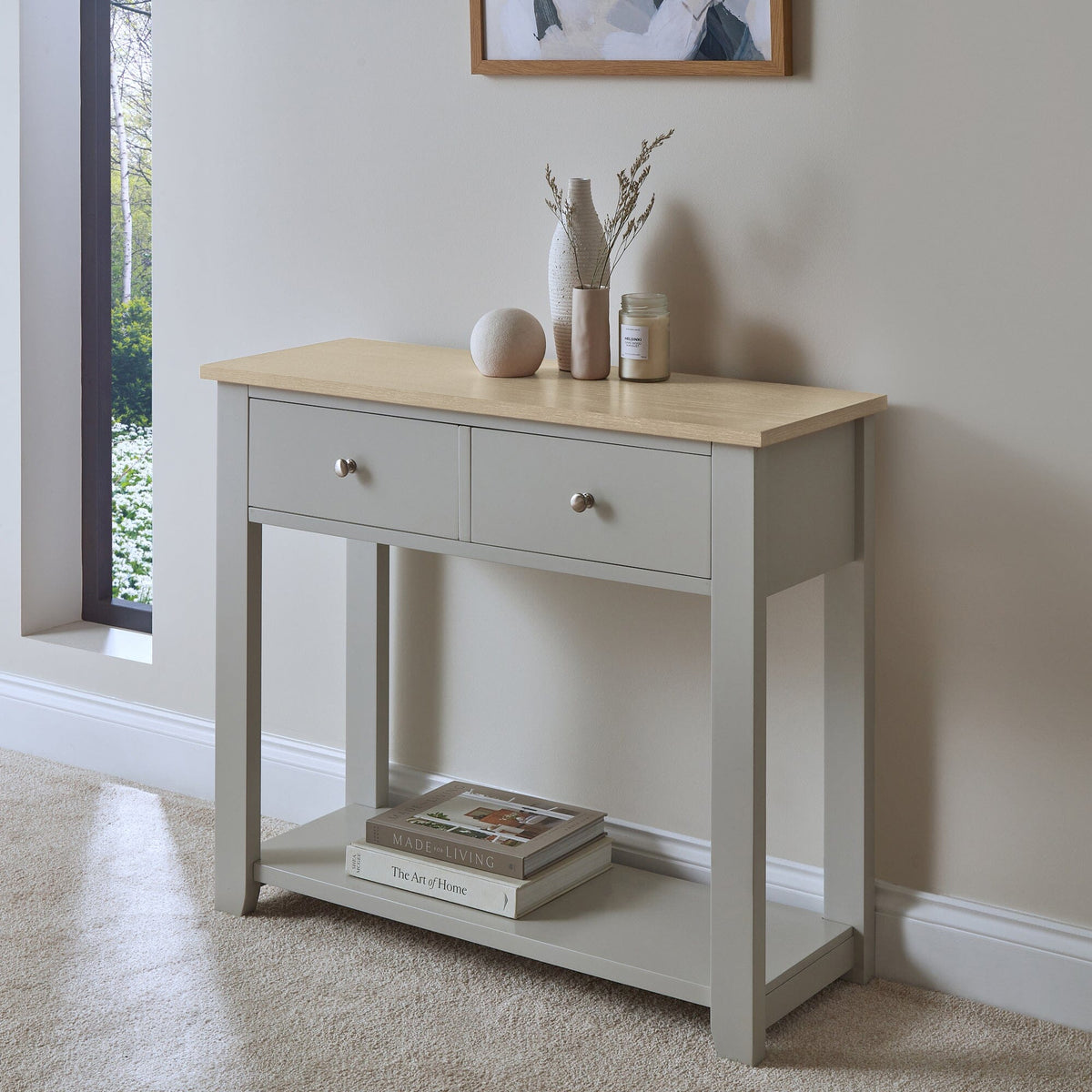 Chatsworth Console Table - Linen Grey - 90cm - Laura James
