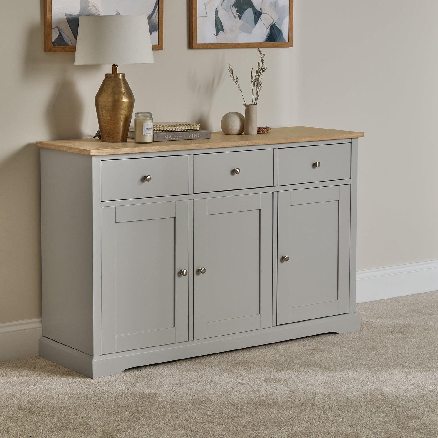 Chatsworth Sideboard - 130cm - Linen Grey - Laura James