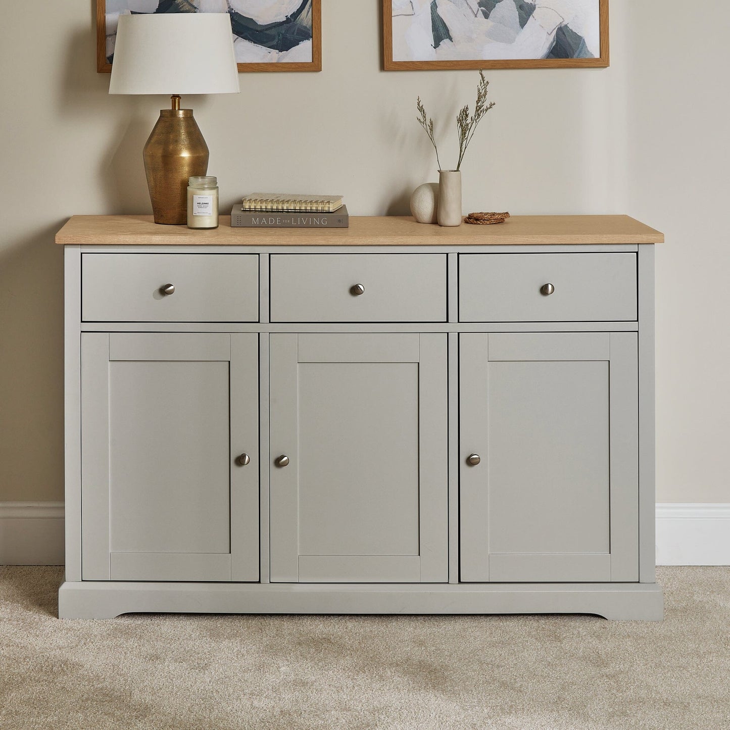 Chatsworth Sideboard - 130cm - Linen Grey - Laura James