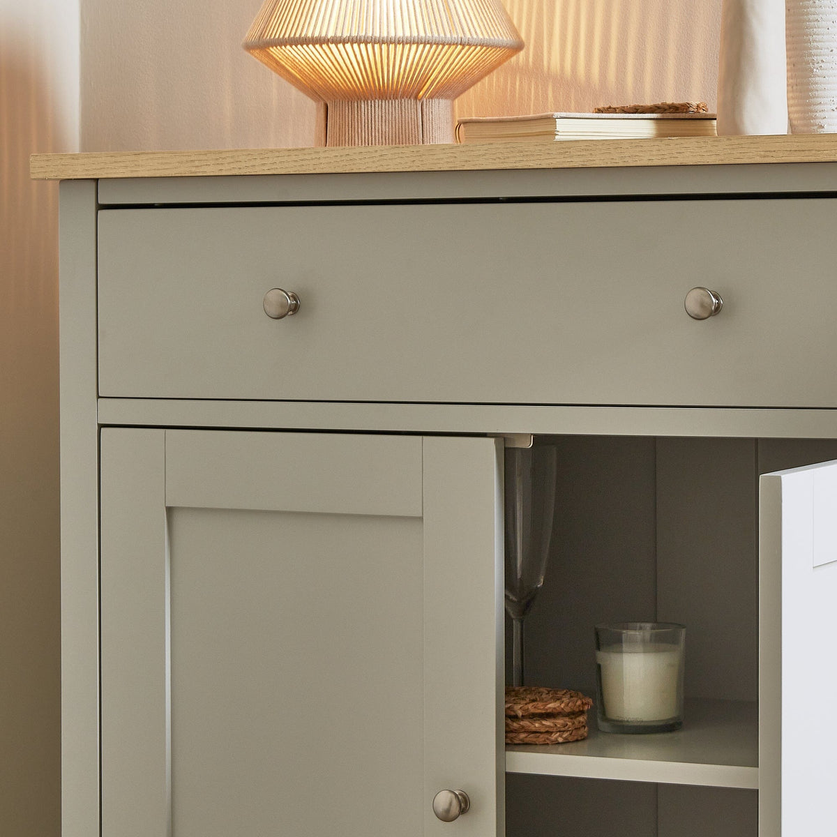 Chatsworth Sideboard - 80cm - Linen Grey - Laura James