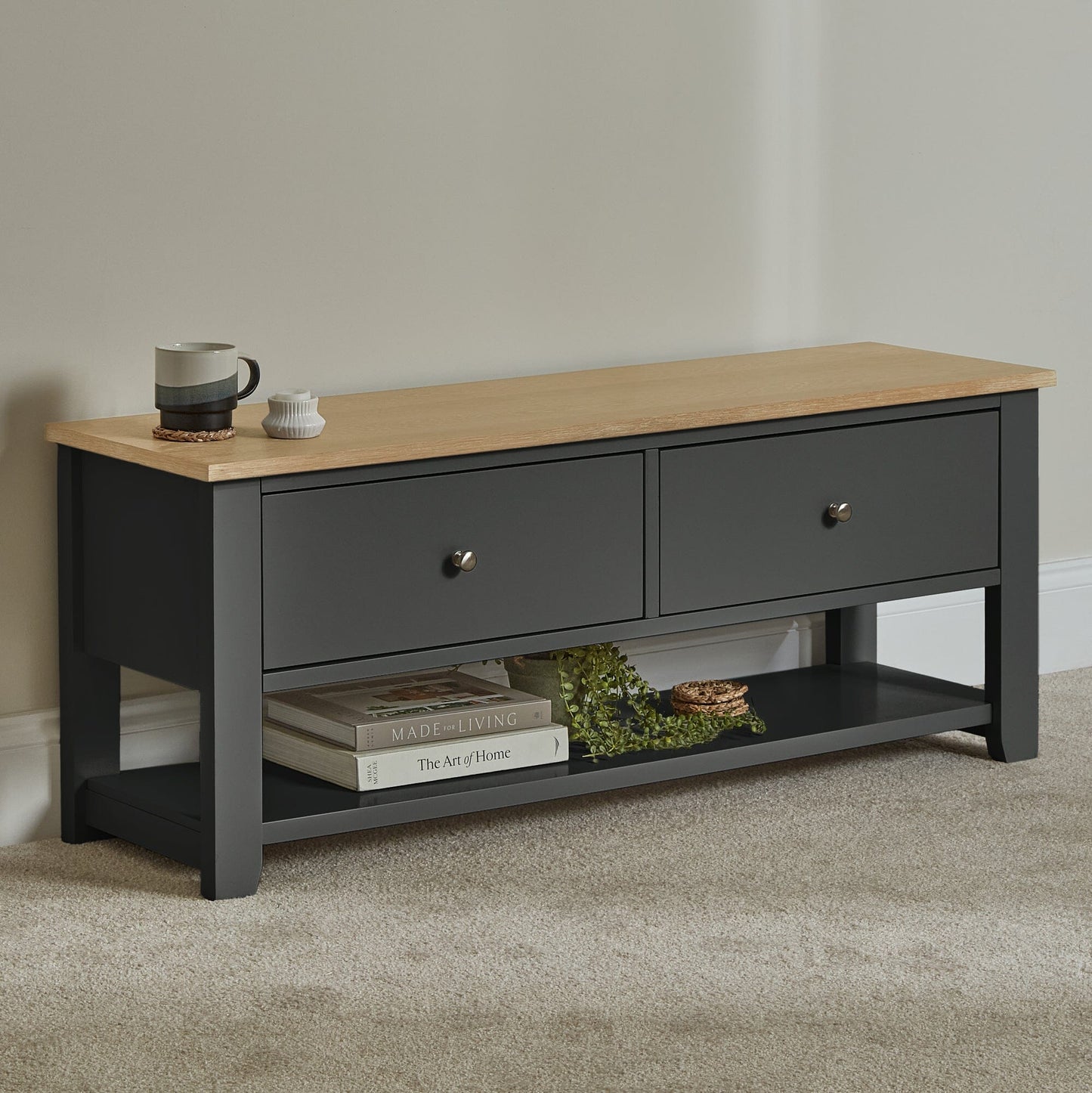 Chatsworth TV Bench - Slate Grey - Laura James