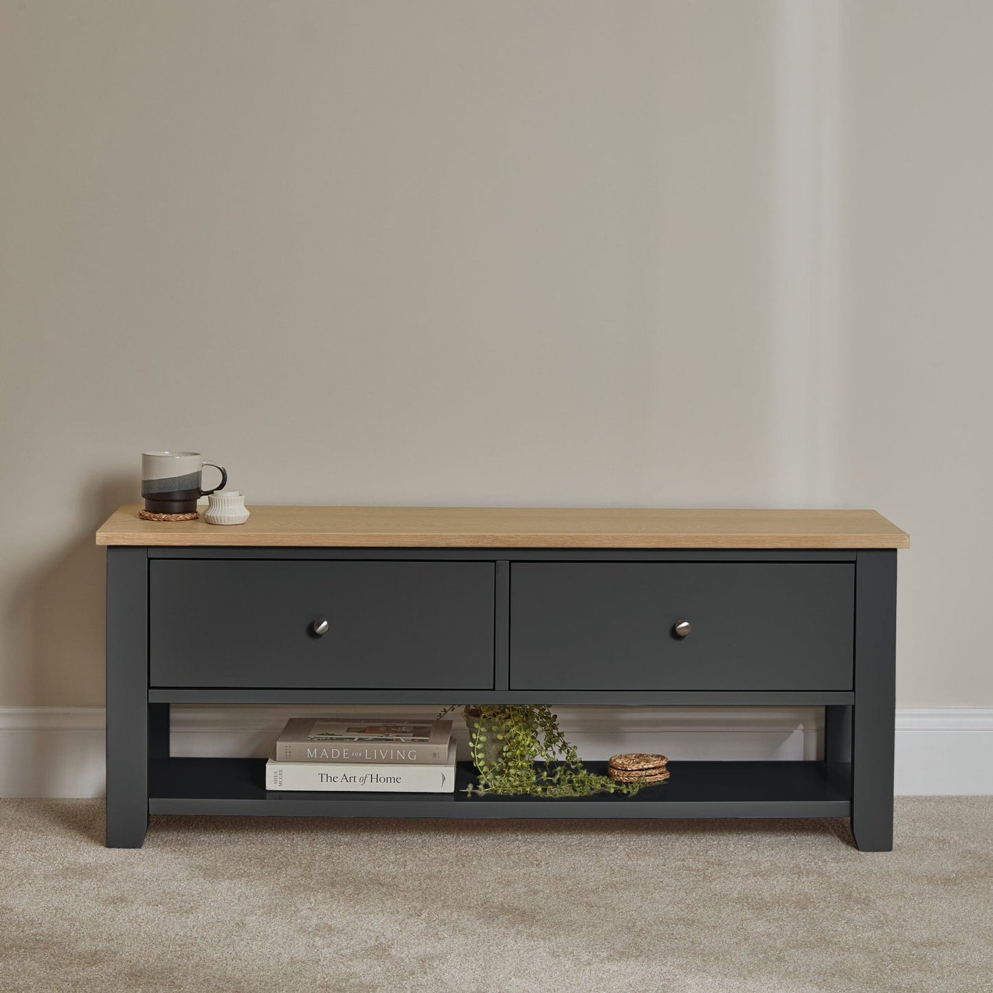 Chatsworth TV Bench - Slate Grey - Laura James
