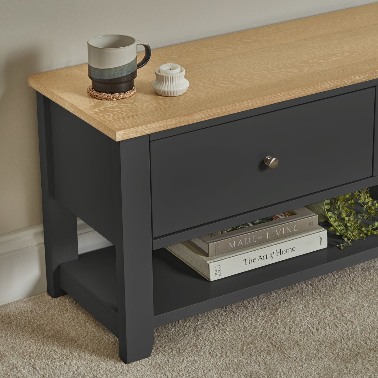 Chatsworth TV Bench - Slate Grey - Laura James
