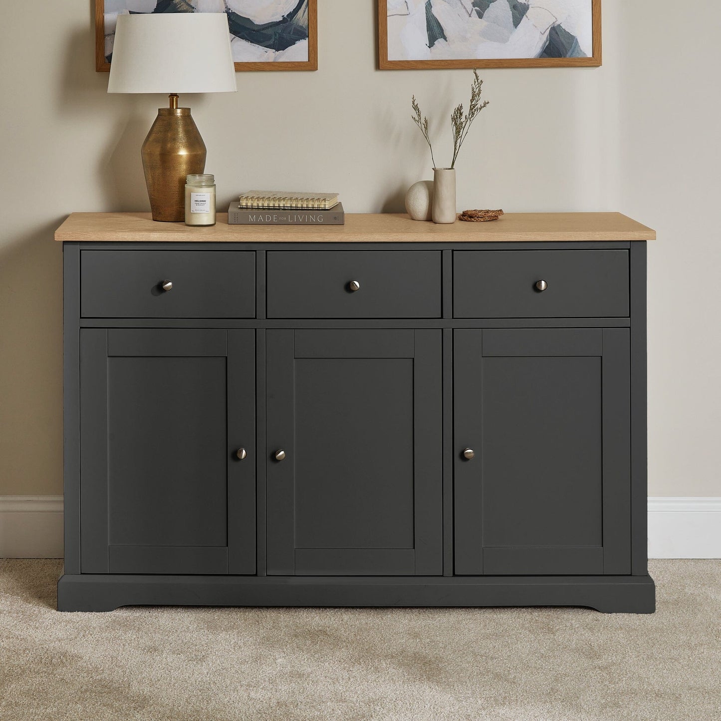 Chatsworth Sideboard - 130cm - Slate Grey - Laura James