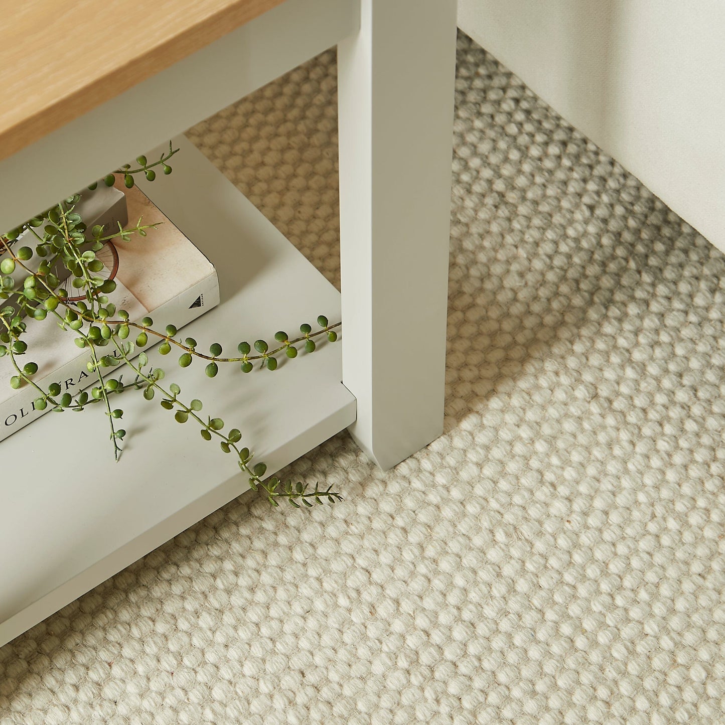 Atcham Clay/Natural Pebble Wool with Cotton Rug - 120 x 170cm