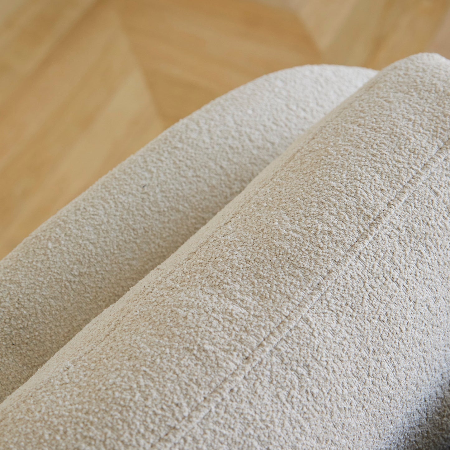 Carter Beige Boucle Occasional Armchair - Whitewash Legs - Laura James