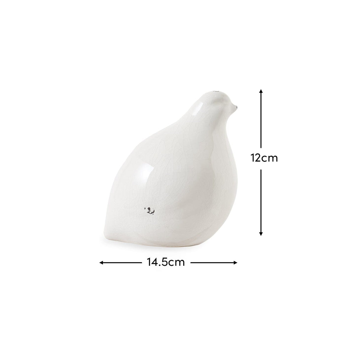 Cali 10cm Ceramic Bird Ornament - Off White - Laura James
