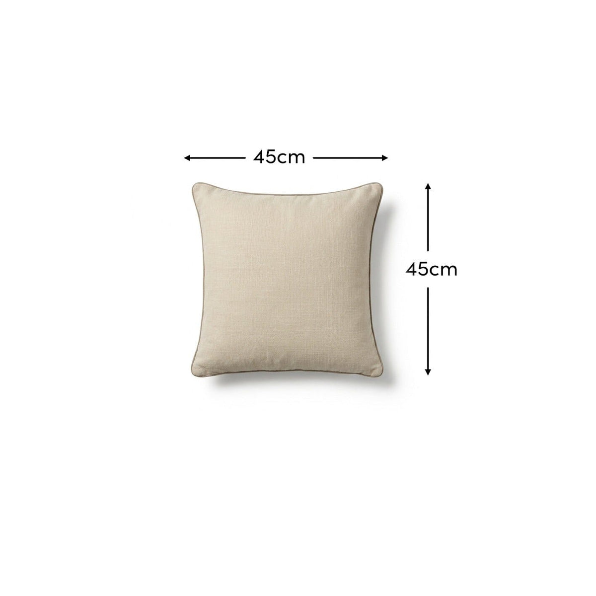 Camber 45x45cm Outdoor Scatter Cushion Cover - Sand with Off White Piping - Laura James