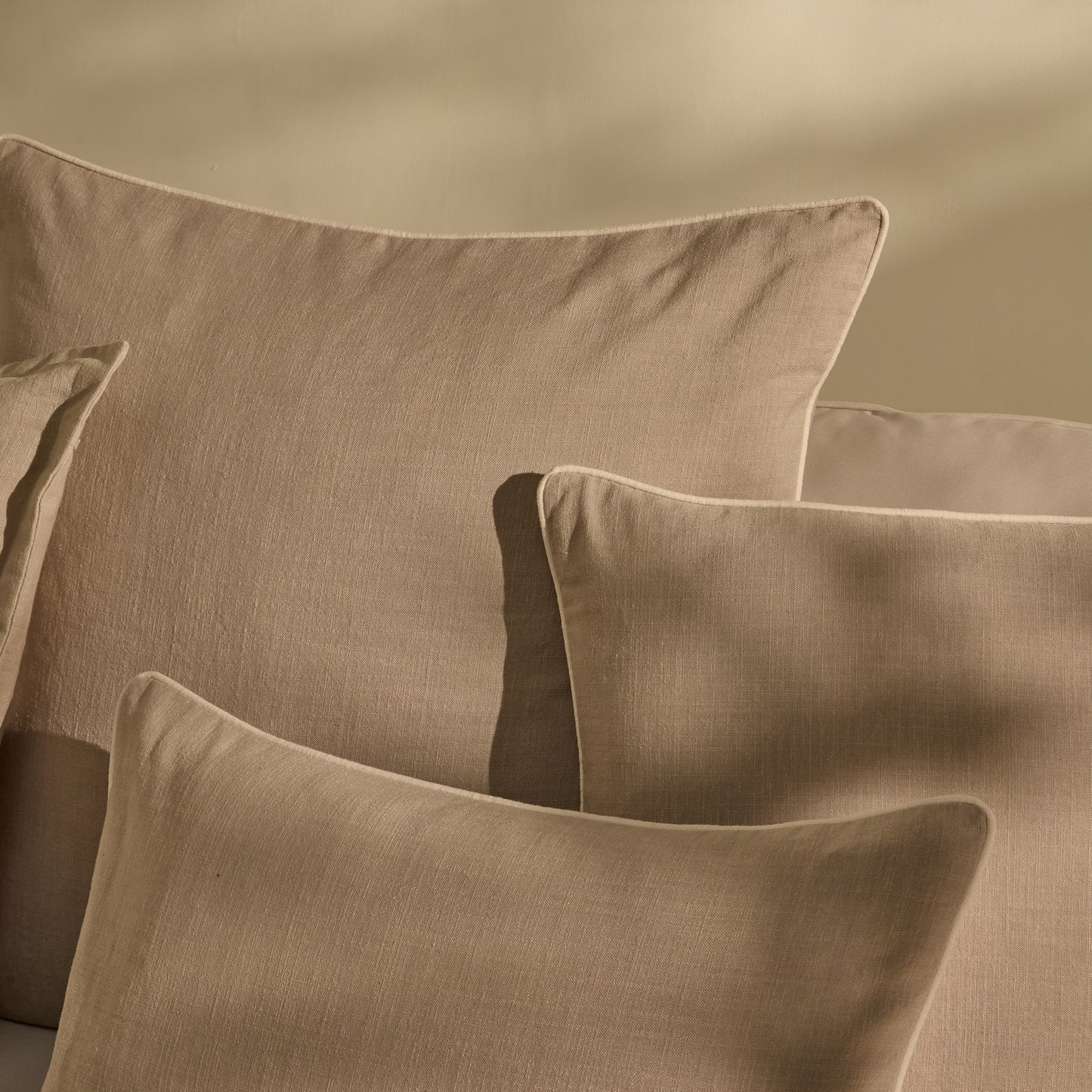 Camber 35x55cm Outdoor Cushion Cover - Sand with Off White Piping - Laura James