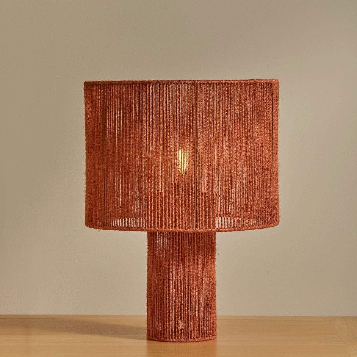 Sirana Large Burnt Orange Jute Table Lamp