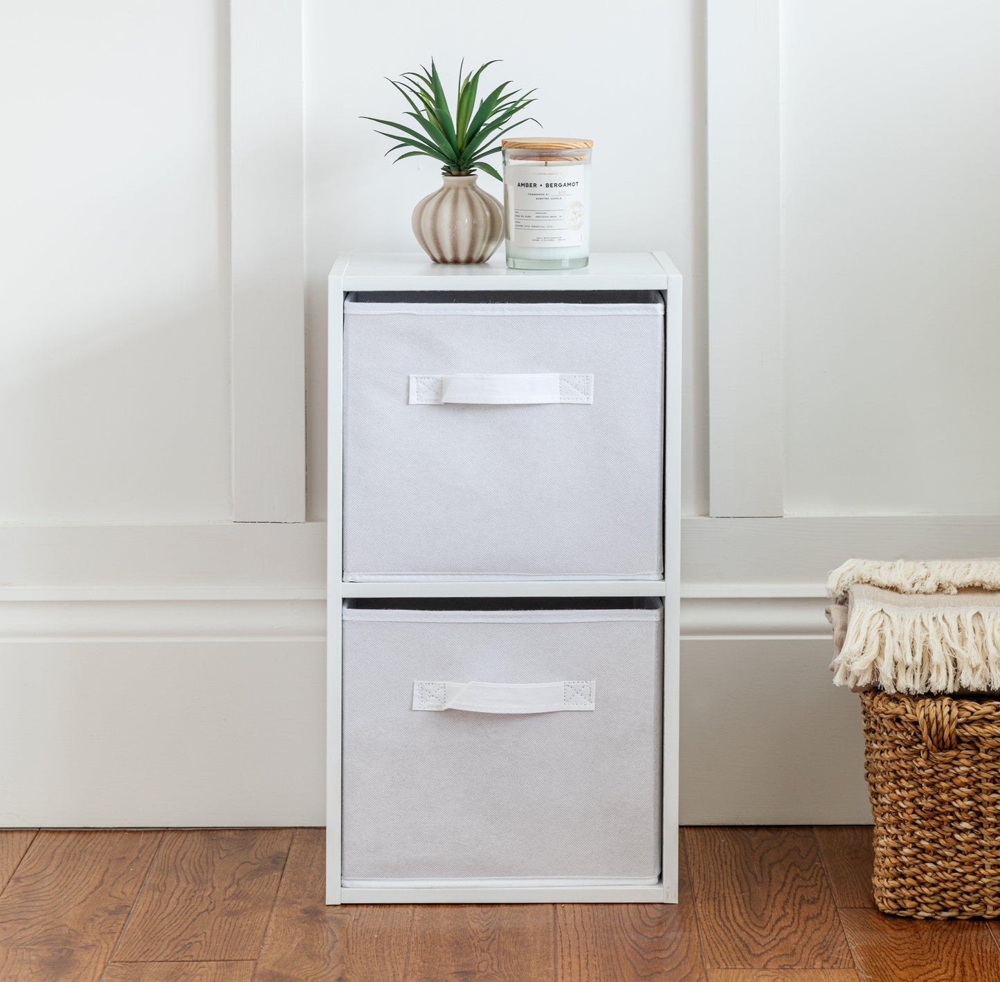 2 Tier Storage Unit / White Bookcase - Laura James