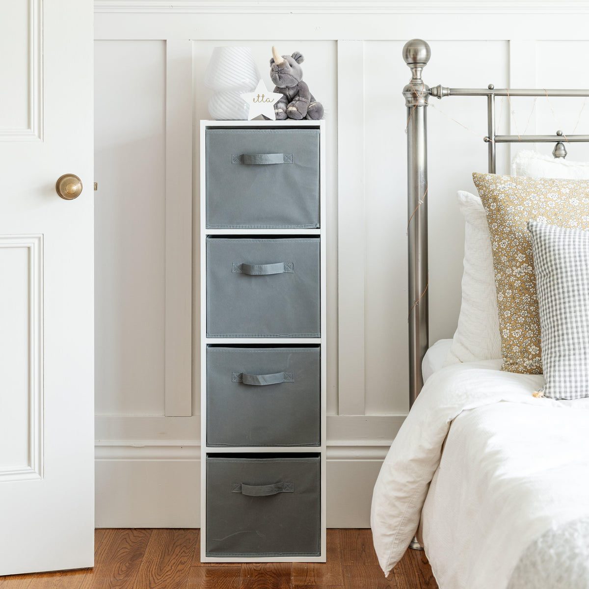 4 Tier Storage Unit / White Bookcase - Laura James
