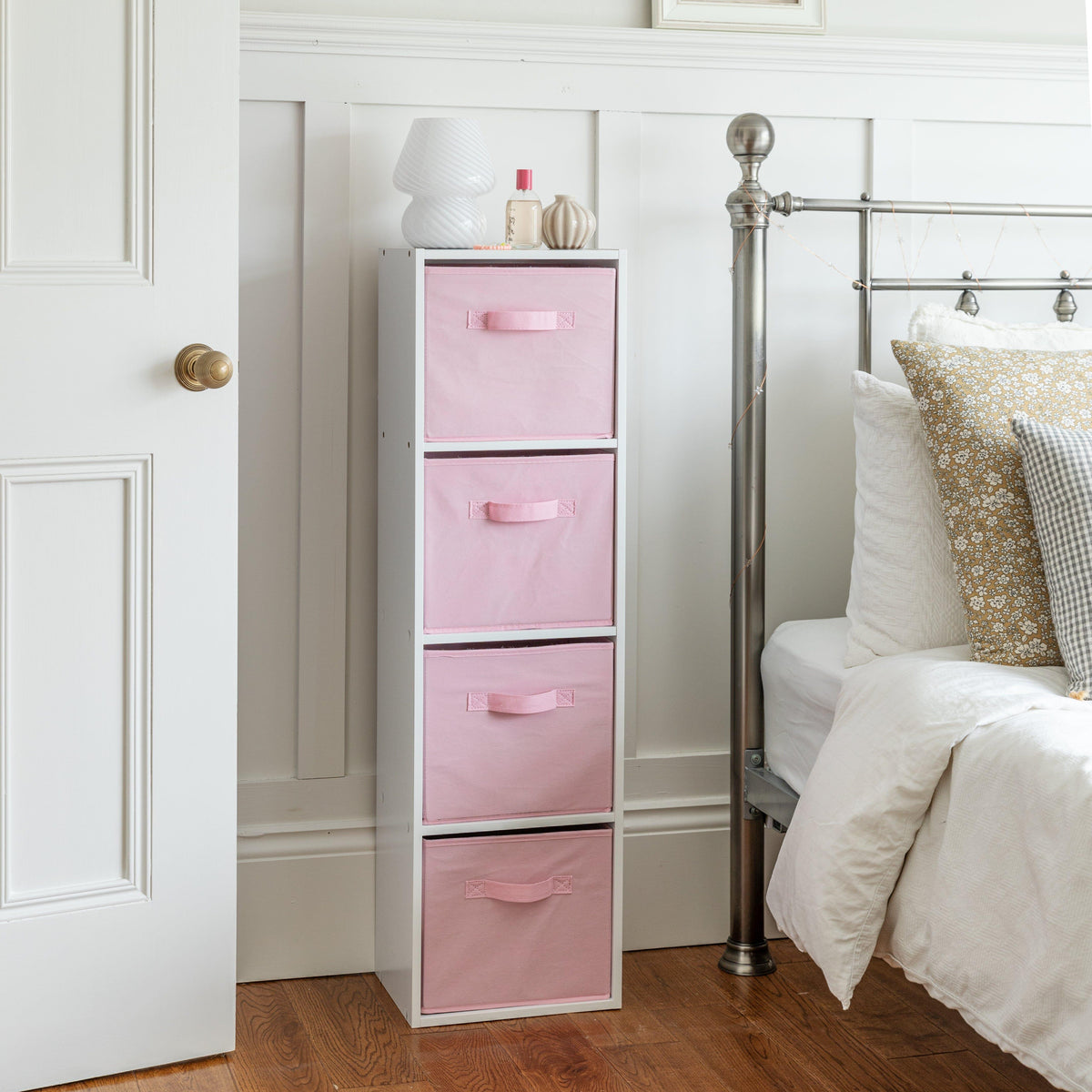 4 Tier Storage Unit / White Bookcase - Laura James