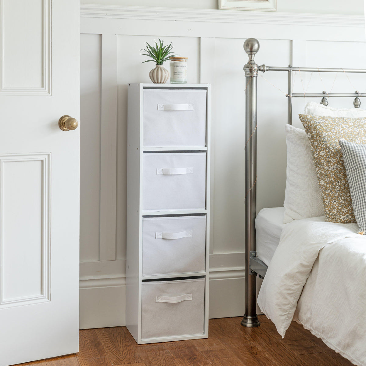 4 Tier Storage Unit / White Bookcase - Laura James
